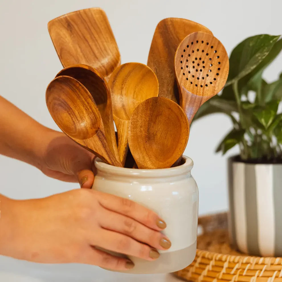 Microfree - Natuurlijk acacia houten keukengerei set