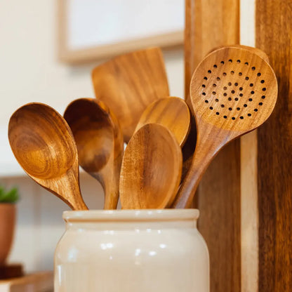 Microfree - Natuurlijk acacia houten keukengerei set