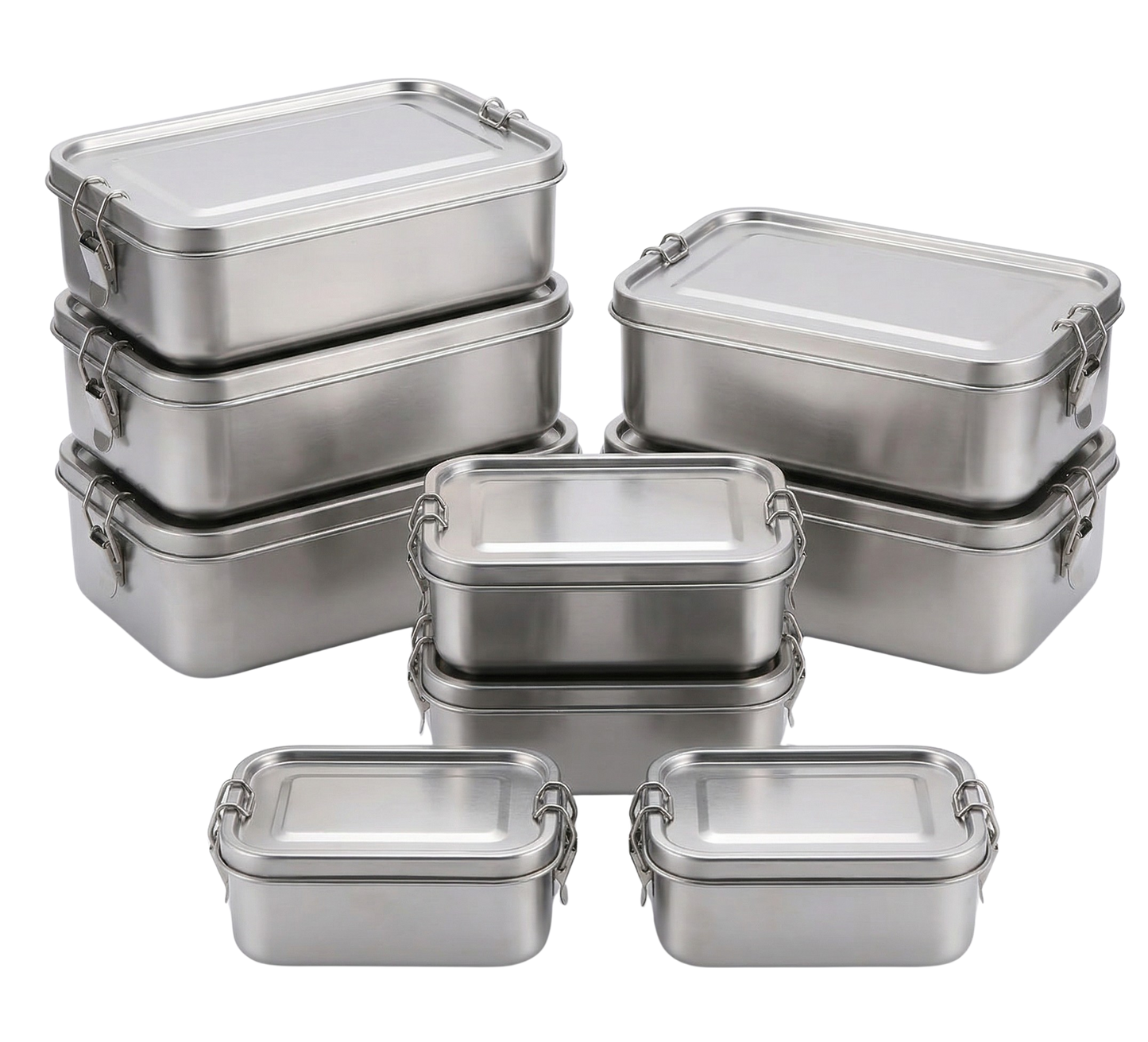 Microfree set van 9 roestvrij stalen bakjes - complete mealprep oplossing voor gezinnen