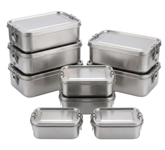 Microfree set van 9 roestvrij stalen bakjes - complete mealprep oplossing voor gezinnen