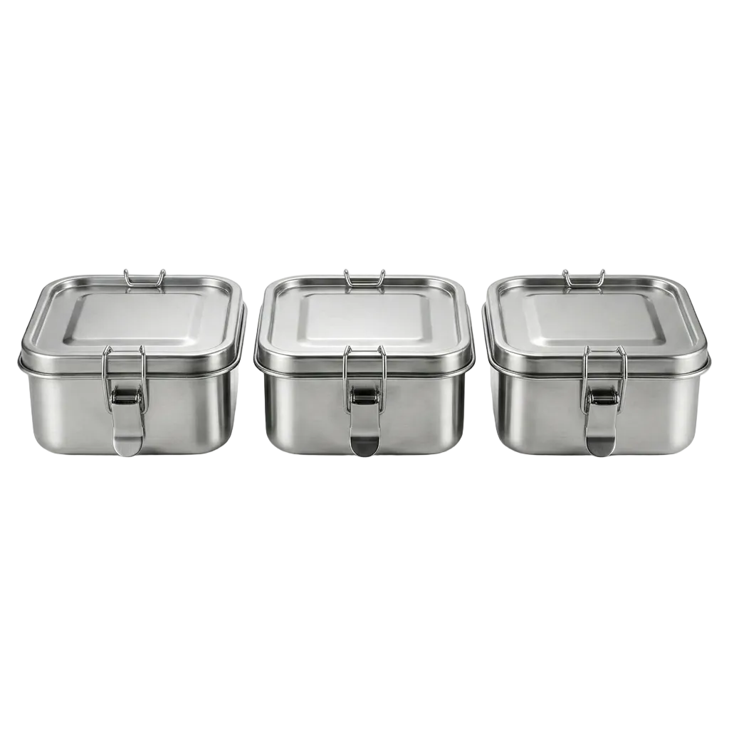 Microfree mealprep set - 3 roestvrij stalen lunchboxen voor gezonde maaltijdvoorbereiding