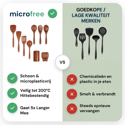 Microfree - Natuurlijk acacia houten keukengerei set