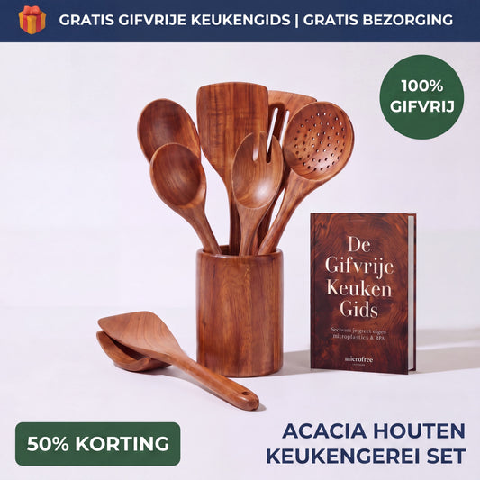 Microfree - Natuurlijk acacia houten keukengerei set