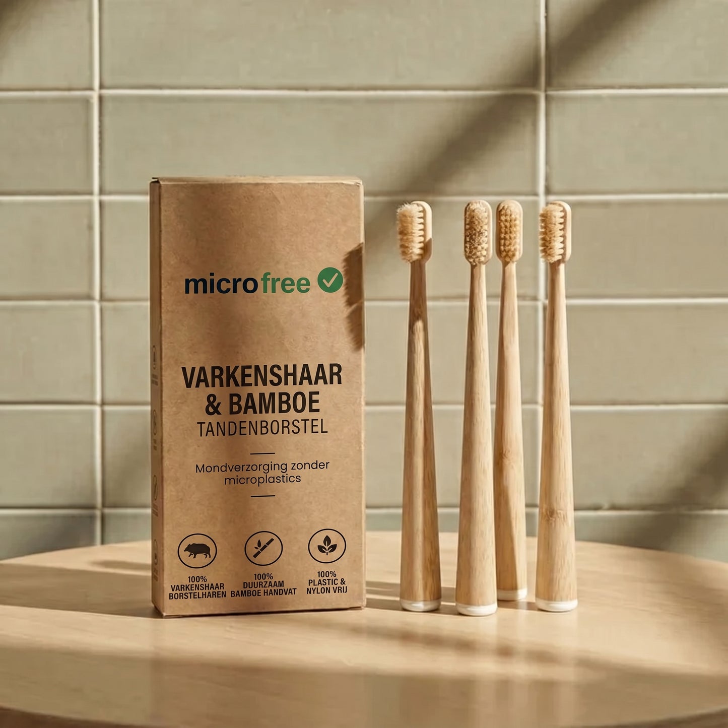 Microfree Bamboe tandenborstel (4 stuks)